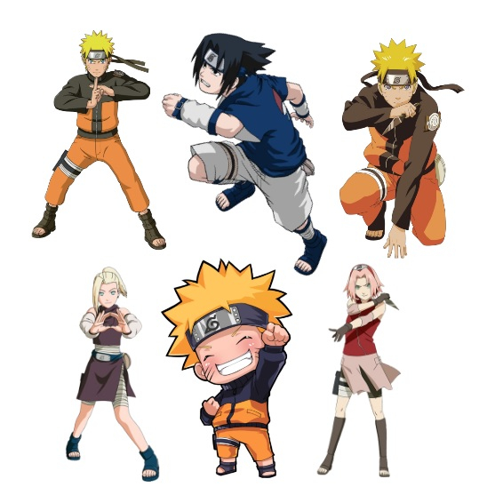 Kit Adesivos Naruto 9 cm Alto Brilho