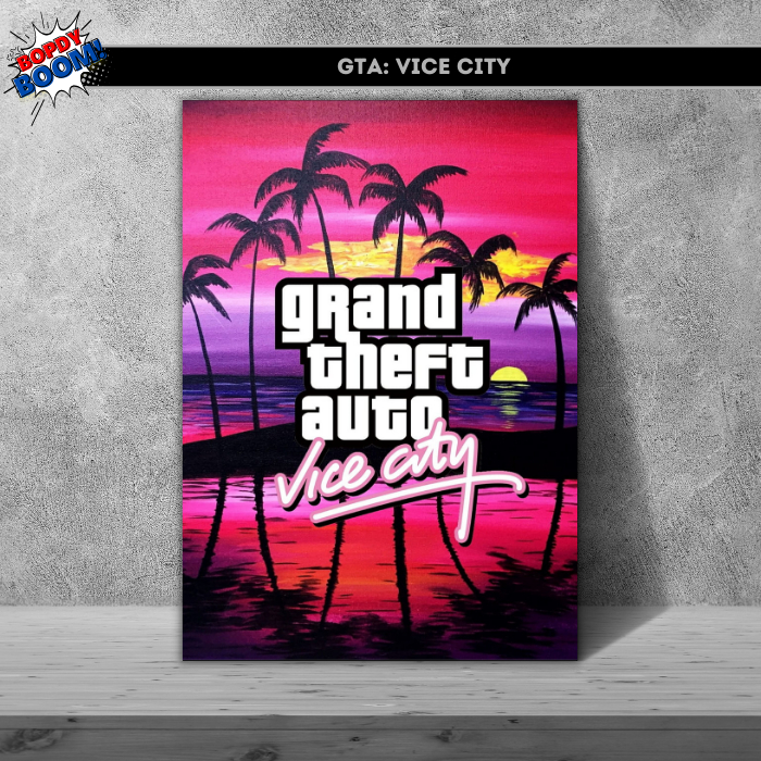 Quadro decorativo A4 GTA: Vice City, game, gamer, jogos