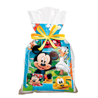 Sacola Plástica Mickey - 16 unidades + 16 fitas - Regina