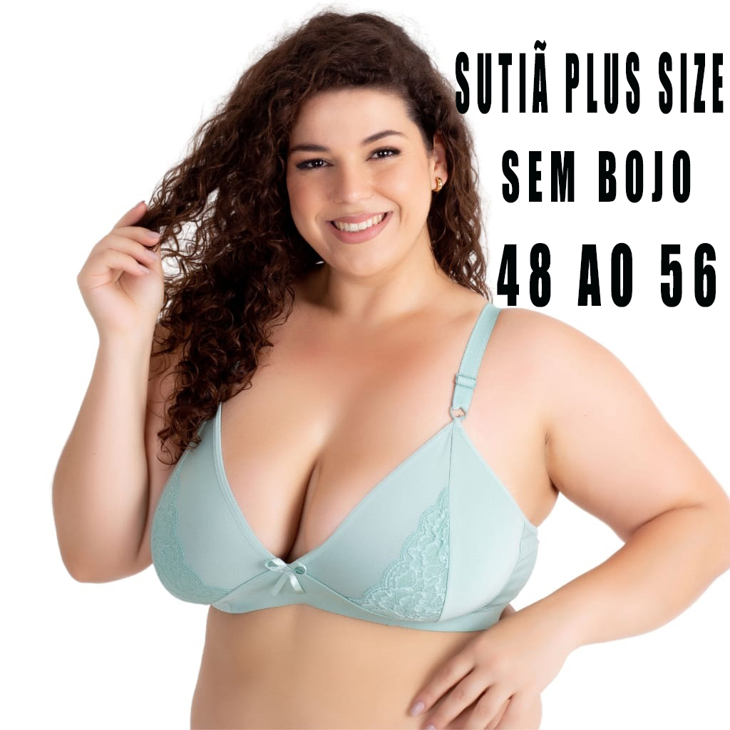 Kit 2 Conjunto Lingerie Plus Size Feminino de Renda sem Bojo