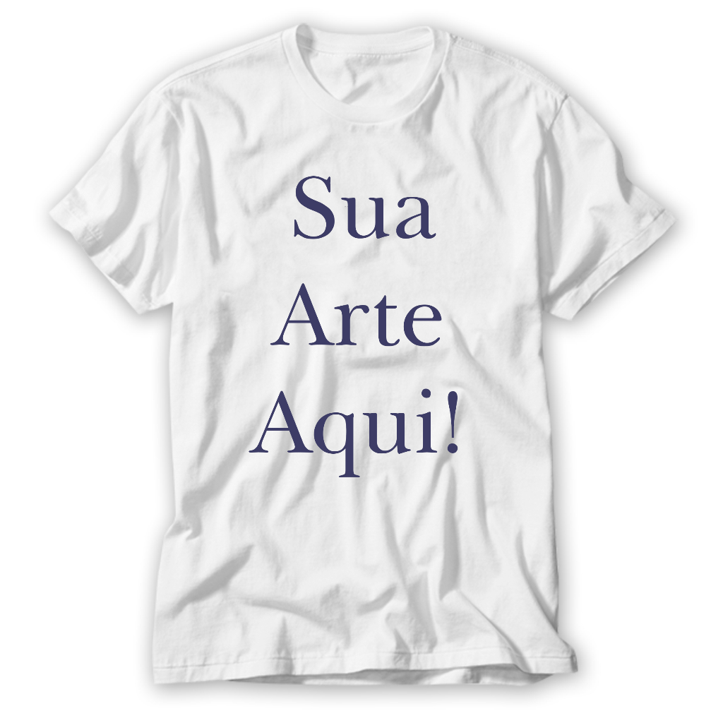 Camiseta branca estampa com a sua arte