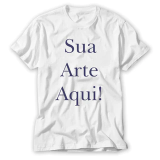 Camiseta branca estampa com a sua arte
