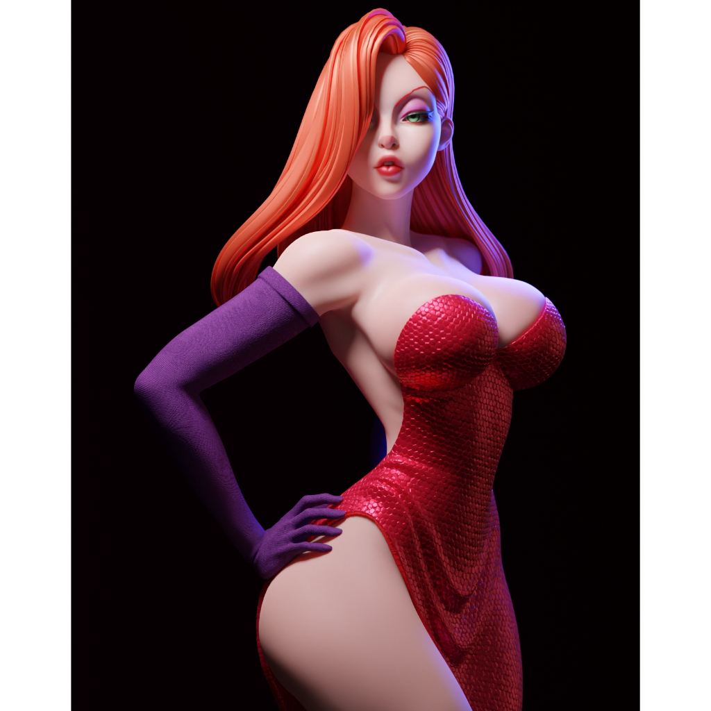 Jéssica Rabbit Estátua Pin up decorativa geek gammer 75mm em resina