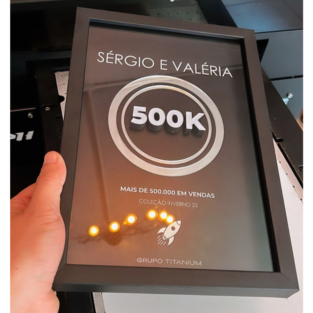 Placa De Premiação Mentorado Aluno Faturamento 3D Com Caixa