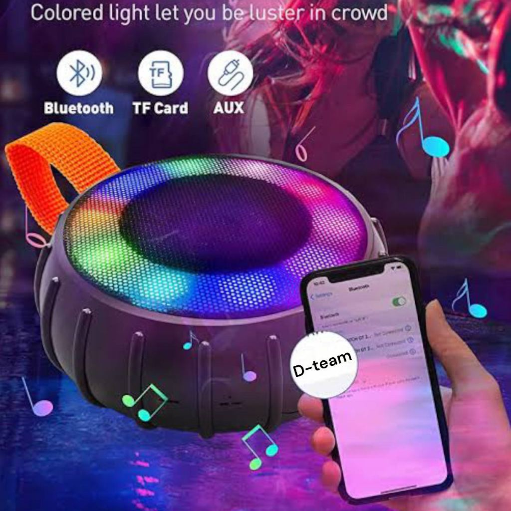 Caixa De Som Aprova D´agua Top com led Emborrachada Audio Musica - AL-958