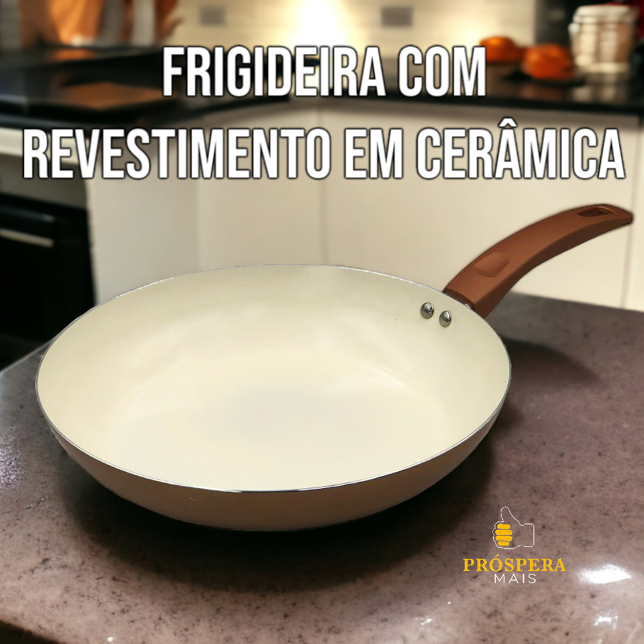 Frigideira com Revestimento em Cerâmica 28cm grelhados frango carne legumes panqueca