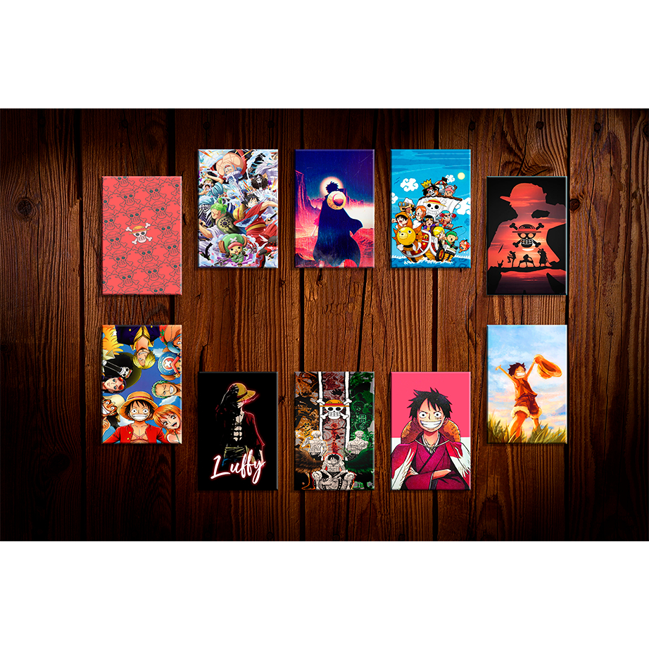 Quadro Mosaico Placa Decorativa Anime One Piece Desenho Modular Collection Vintage Otaku Gamer Cultura Pop Infantil Criança Presente Unidade