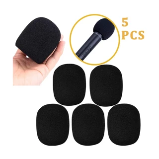 Kit Com 5 Espuma Anti Puff P/ Microfones Com Fio E Sem Fio