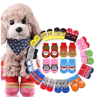Meia Antiderrapante Para Cachorro e Gato Kit c/ 4 Unidades