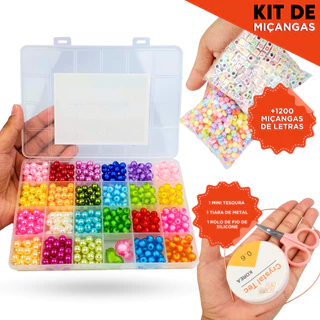 Kit De Fazer Pulseiras De Miçangas C/480 Peças - 12 Nybc