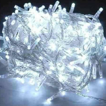 Pisca Pisca Luz Led De Natal Fio Transparente Luz Branco Frio Decoração 8 Funções 110V 100 Lâmpadas