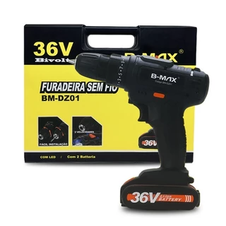 Parafusadeira Furadeira Sem Fio 36v 2 Baterias 340w 1550 Rpm