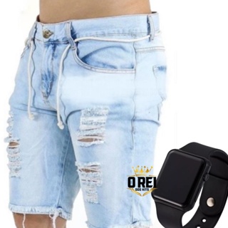 Bermudas store brancas rasgadas