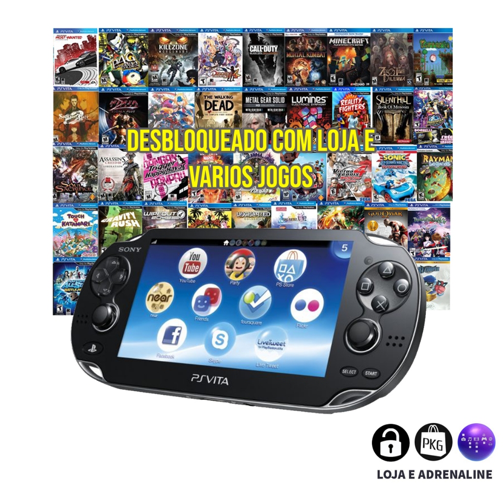 Ps Vita Sony Desbl. Com Vários Jogos E Emulad0res