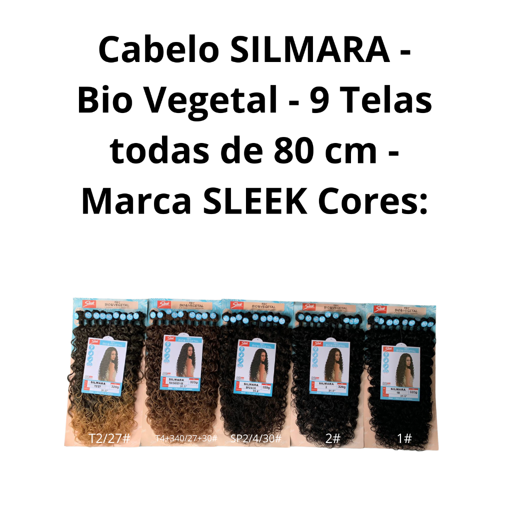 Cabelo Bio vegetal Cacheado Silmara - Sleek COR T4+340+27+30