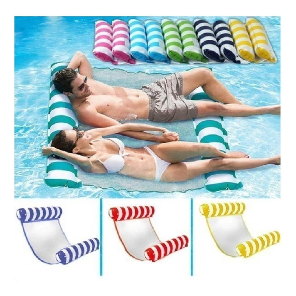 Rede Bóia Flutuante Piscina Cama Inflável Colchão Reclinável