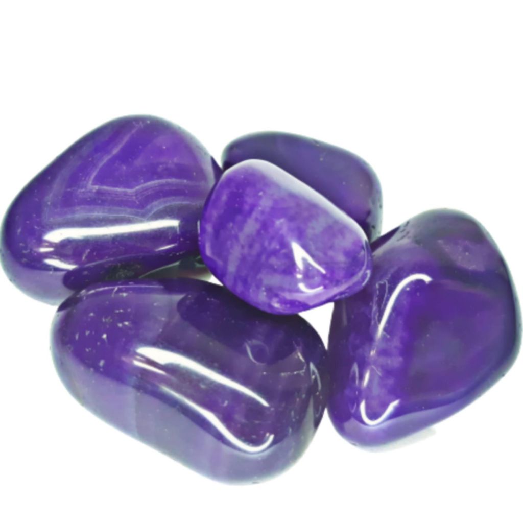 Pedra Cristal Natural Rolada Agata Roxa 100g