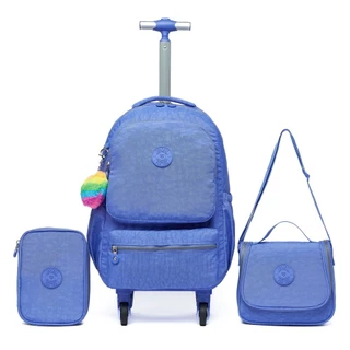 Kit Mochila Bolsa De Rodinhas Lancheira Estojo Reforçada Espaçosa Escolar em Oferta na Shopee