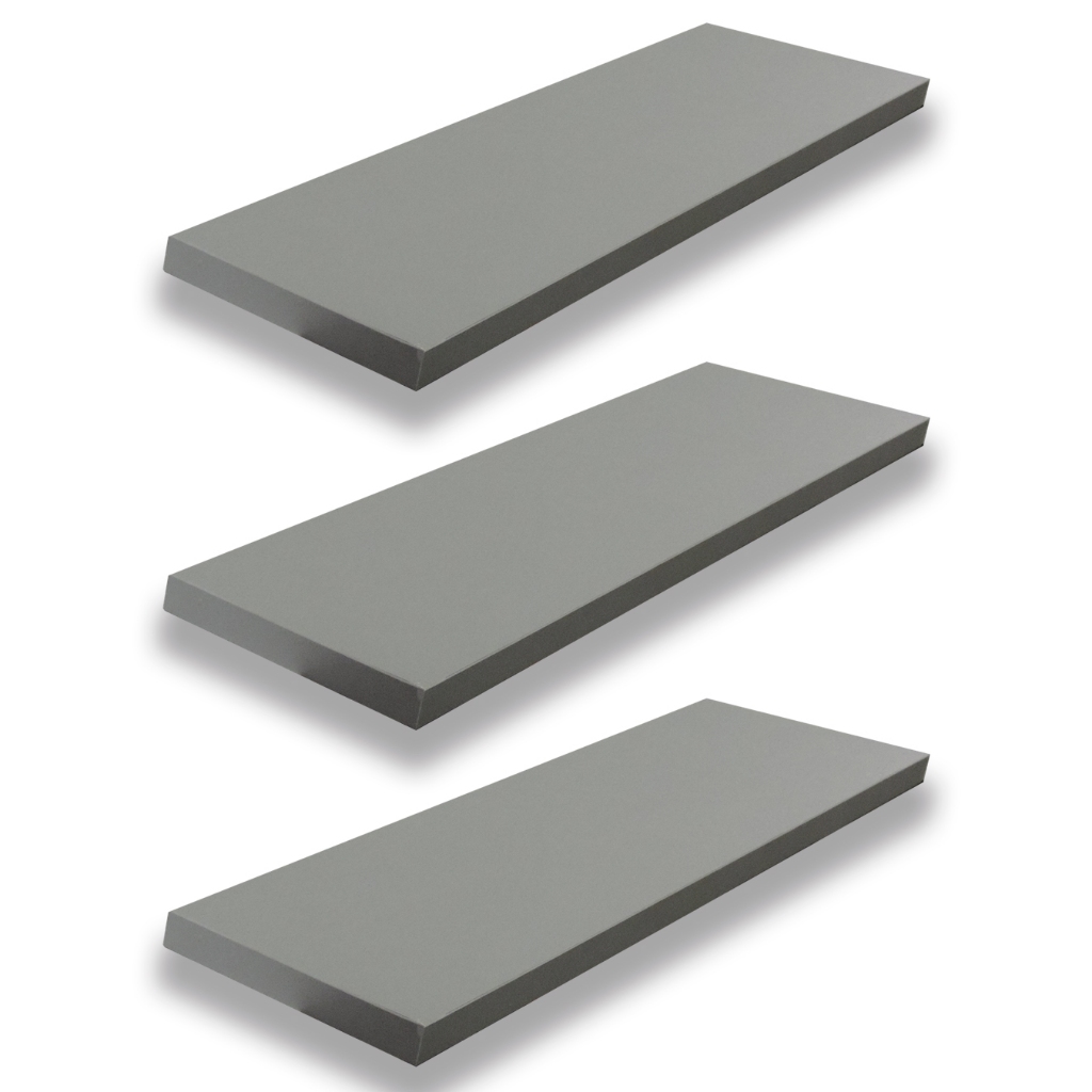Kit 3 Prateleiras Decorativa 60x20 Sala Mdf Na Cor Cinza