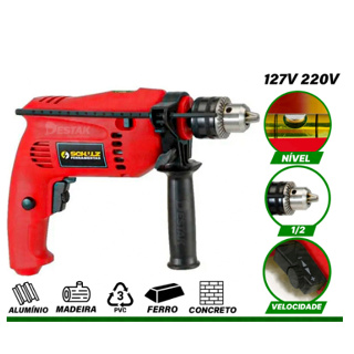 Furadeira Impacto Profissional Turbo Elétrica 3/8 500w 110V-127V / 220v