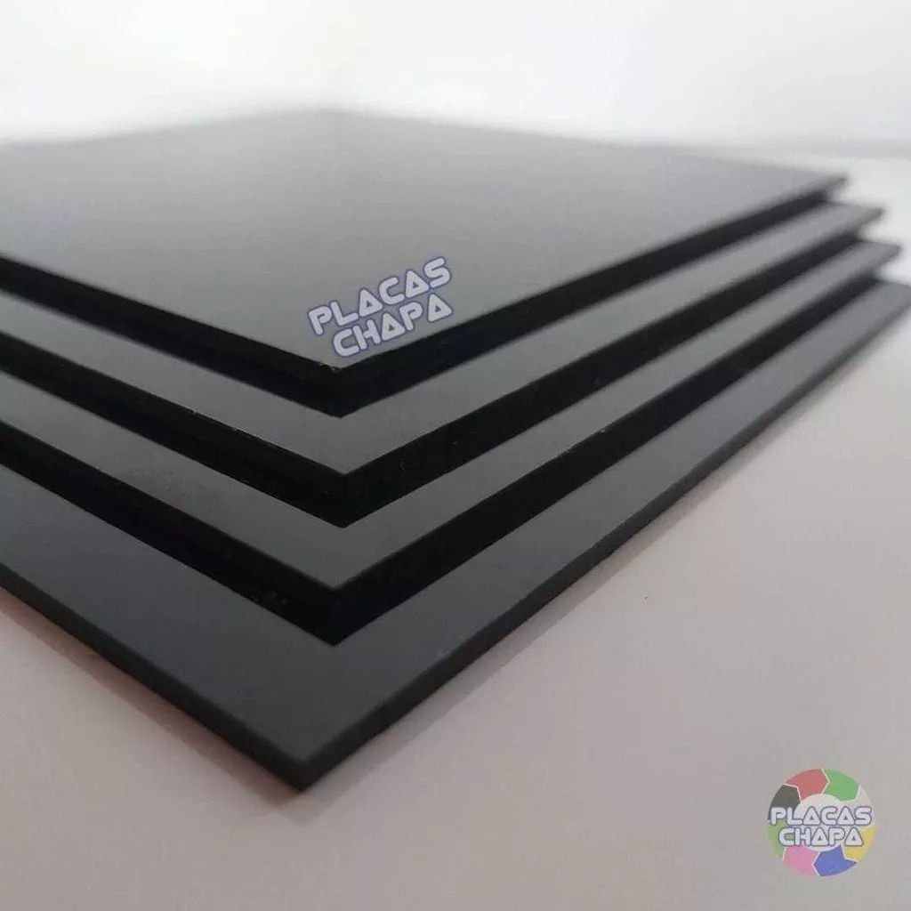 Placa De Ps 2 Mm Poliestireno Cor Preta Tamanho 2x1 Psai