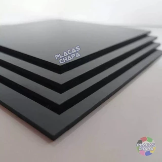 Placa De Ps 2 Mm Poliestireno Cor Preta Tamanho 2x1 Psai
