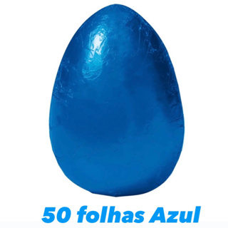 50 FOLHA CHUMBO DE ALUMÍNIO PARA OVO DE PÁSCOA 43,5x59 AZUL OFF
