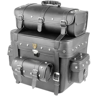 10020446 - Alforge Traseiro (Bolsa) 62 Litros Couro c/ Cravos (p/ capacete - c/ chave)