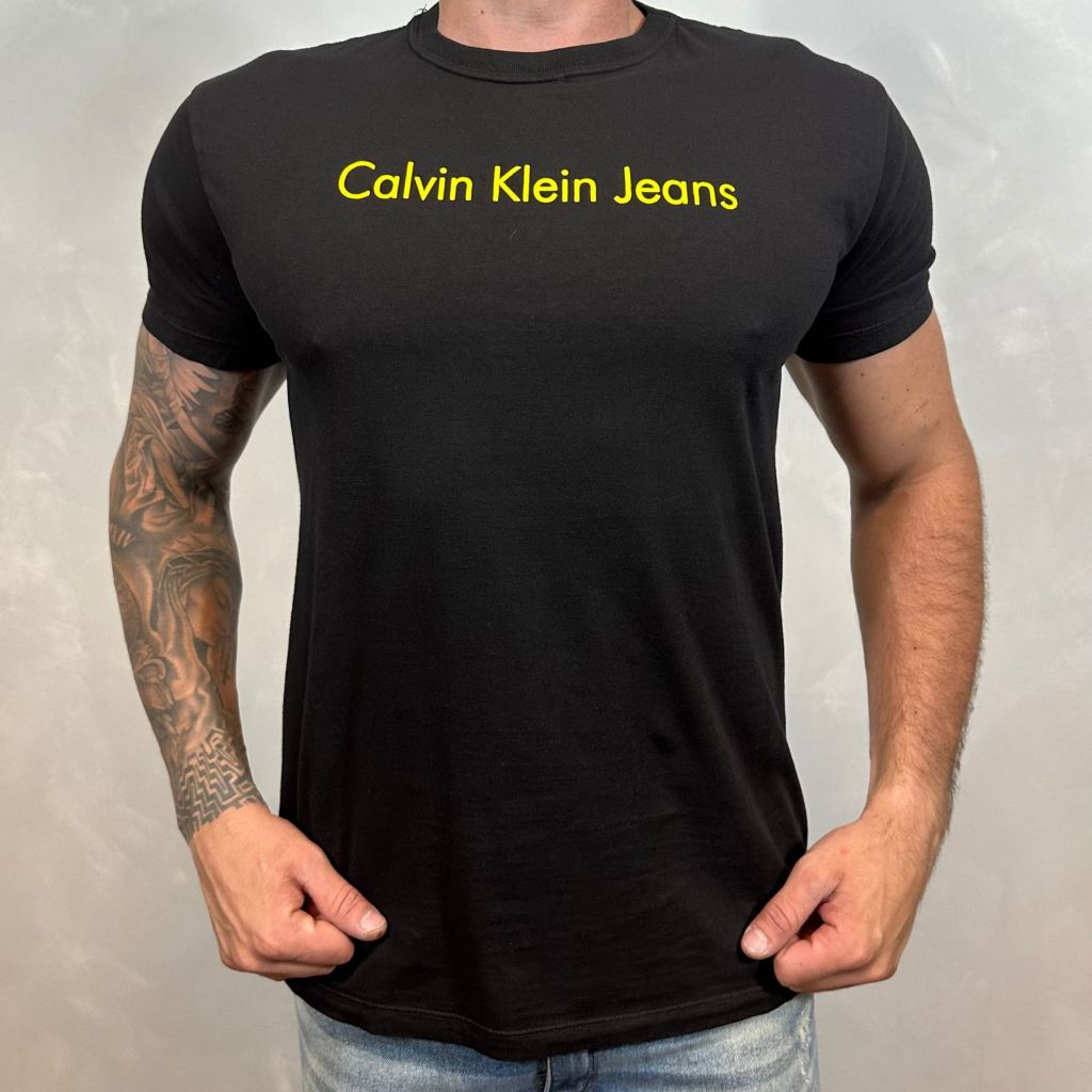Camiseta Calvin Klein Básica Manga Curta Masculina - Preto