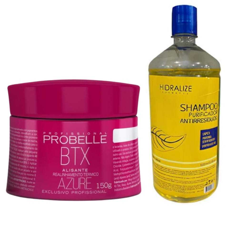 Kit Botox Probelle Azure 150g + Shampoo Anti Resíduo 1 Litro | Shopee ...