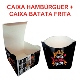 KIT 100 BOX GG + 100 Caixinha pra Batata Frita