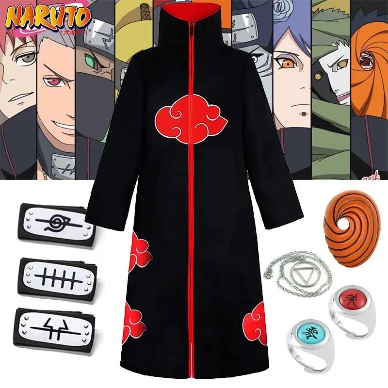 Manto Itachi Nuvem Vermelha Akatsuki Renegado Bordado Naruto Shippuden Ninja