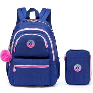 Mochila Estojo Escolar Feminina Reforçada Escolar