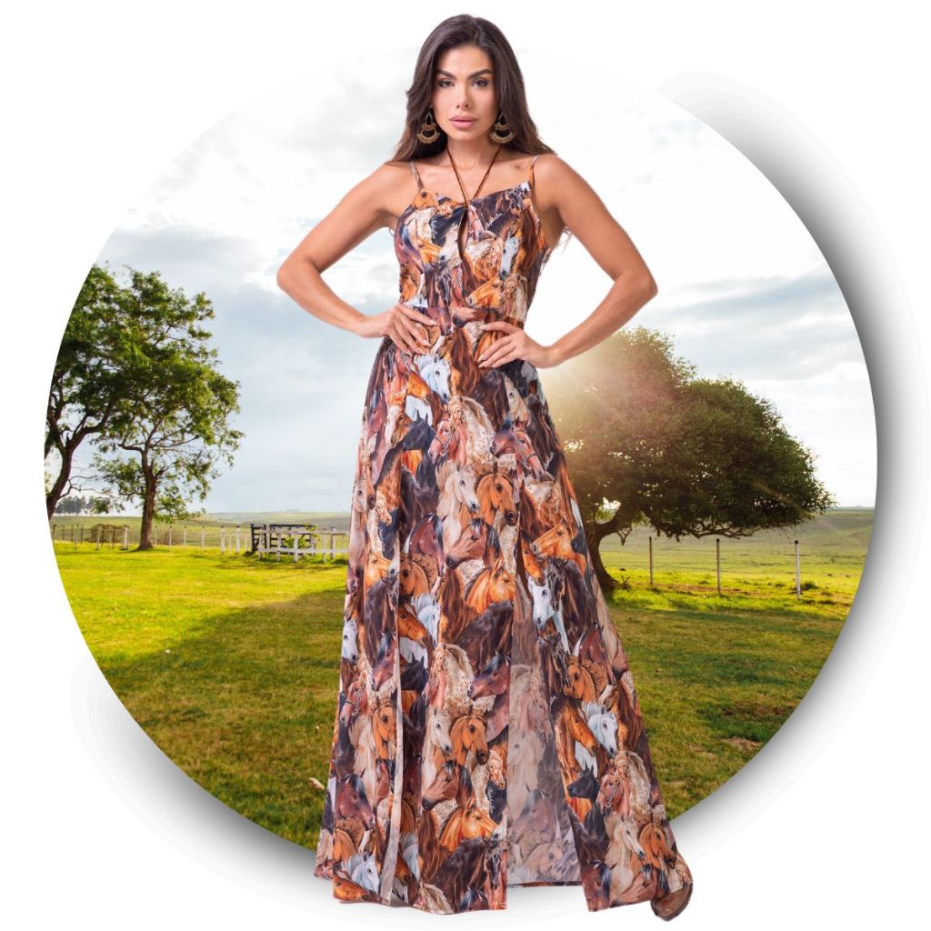 Vestido 2024 country feminino