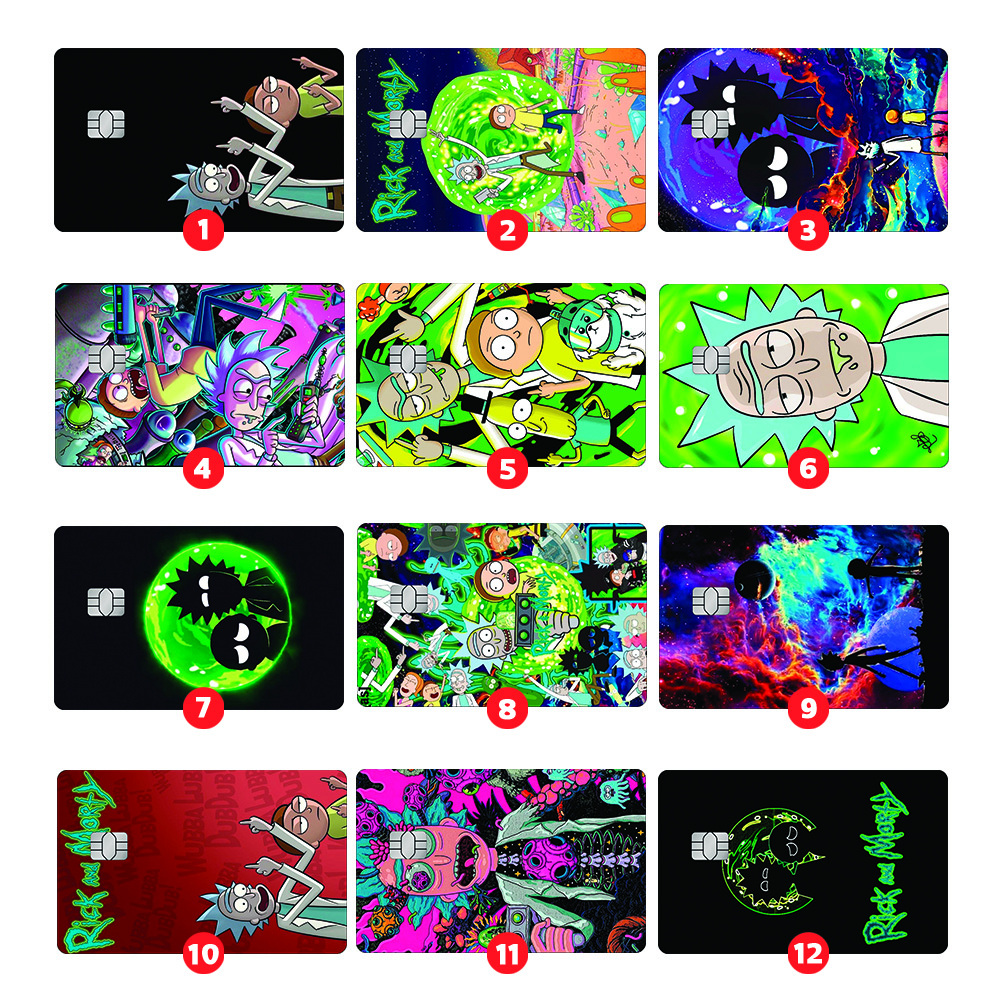 Adesivo Para Cartão rick and morty rick e morty debito credito vale refeição skin pelicula personalizada proteção
