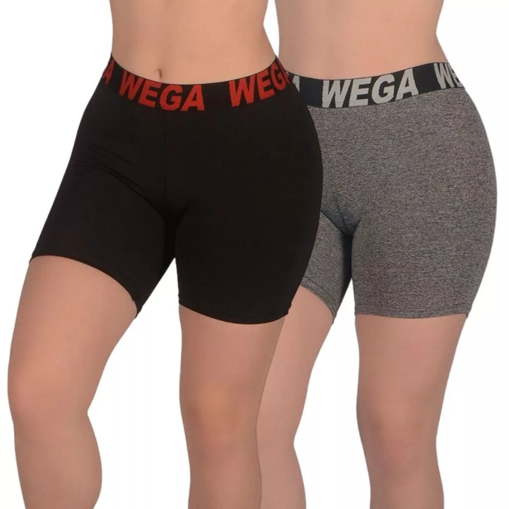 Kit 2 Short Fitness Academia Suplex Wega Cós Alto Wega Shortinho Roupa Academia Feminina Treino