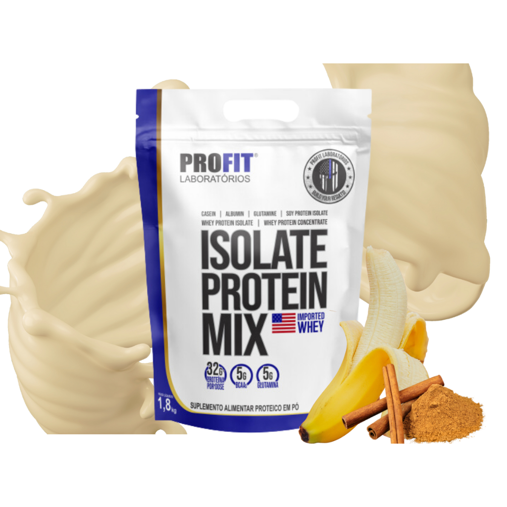 Profit Laboratórios Whey Isolate Protein Mix 1.8kg Sabor Banana com Canela