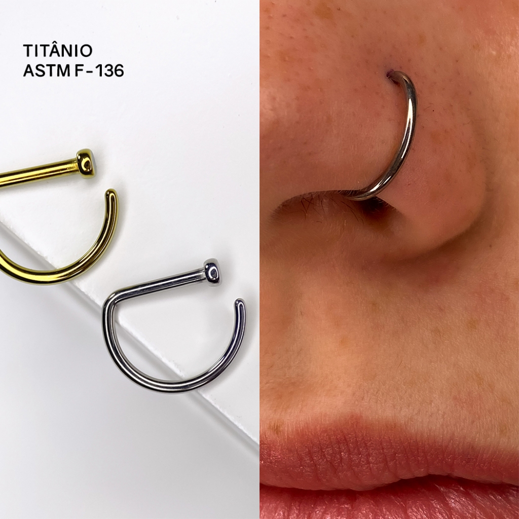 Piercing De Nariz Com Zircônia Incolor Cristal Prata 925