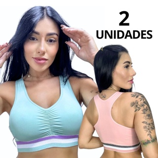 Kit 2 Top Fitness Reforçado Nadador com Bojo Fitness feminino Academia Adulto Sortidos