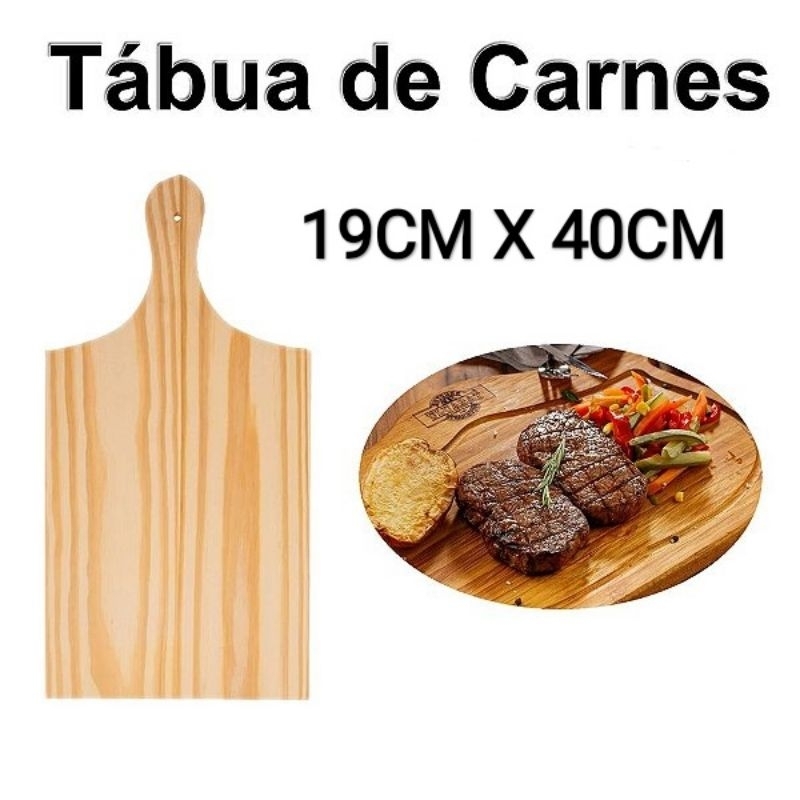 Tabua de Cortar Carne Madeira Pinus de Reflorestamento | Shopee Brasil