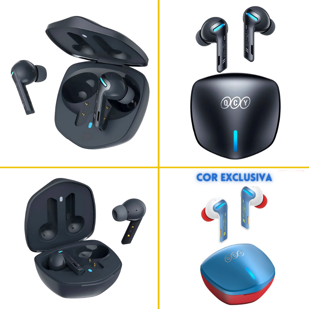 fone de ouvido bluetooth game baixa latência 8h de carga 4 Microfones ...