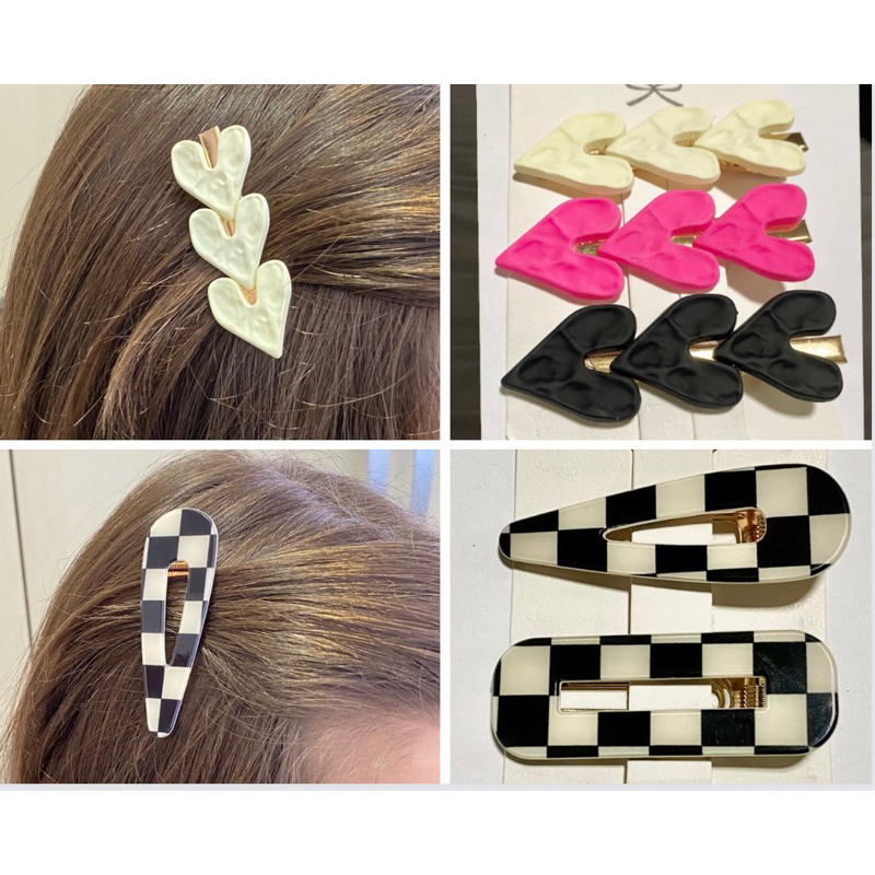 mulheres 1 peça Garras de cabelo impressão de xadrez desenho geométrico  moda para diário
