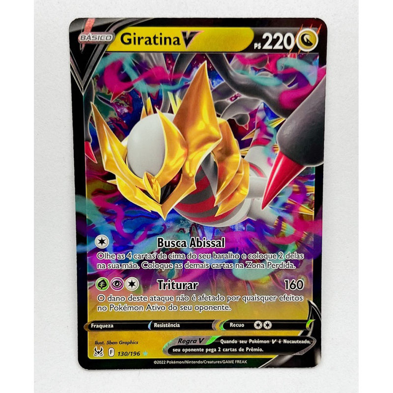 Carta 130 196 Pok mon TCG Original Copag Card Giratina V Full Art 