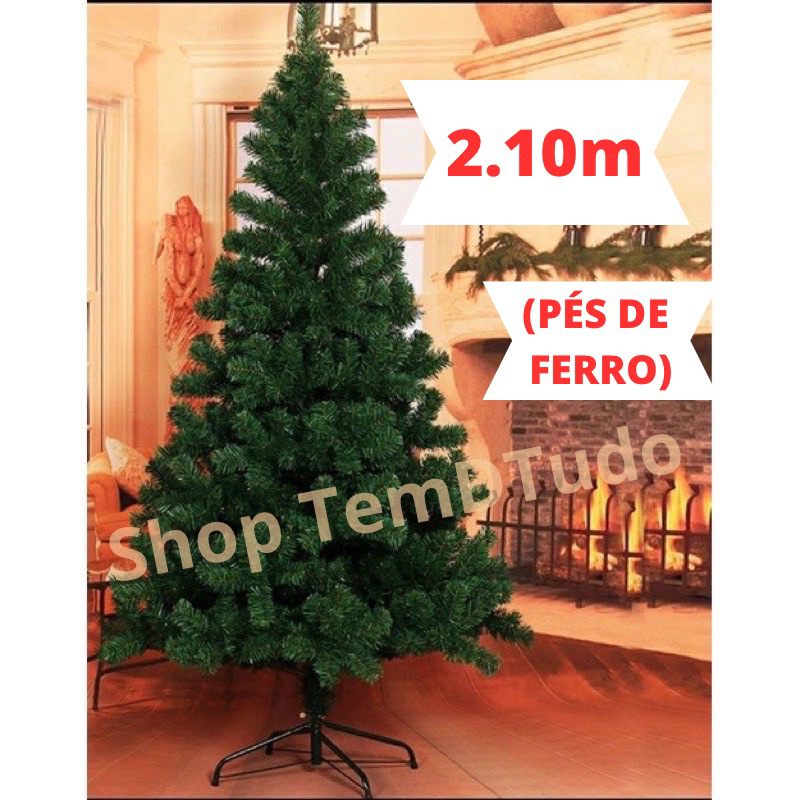Grande Árvore Natal 2.1m verde tradicional tamanho 150cm com Galhos Suporte de Plástico para Festa de Natal Papai Noel