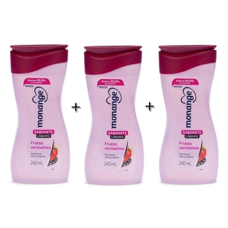 Kit 3 UND - Sabonete Líquido para o Corpo Monange - 240ml Cada (3 Fragrâncias)