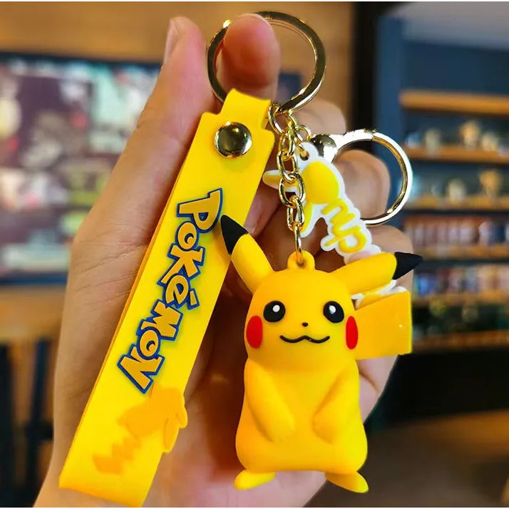 Chaveiro Mini Action Figure 3D Pokemon Pikachu Enfeite Coleção Presente Keychain
