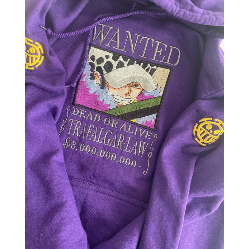 Moletom canguru bordado trafalgar law one piece | roupas anime | otaku