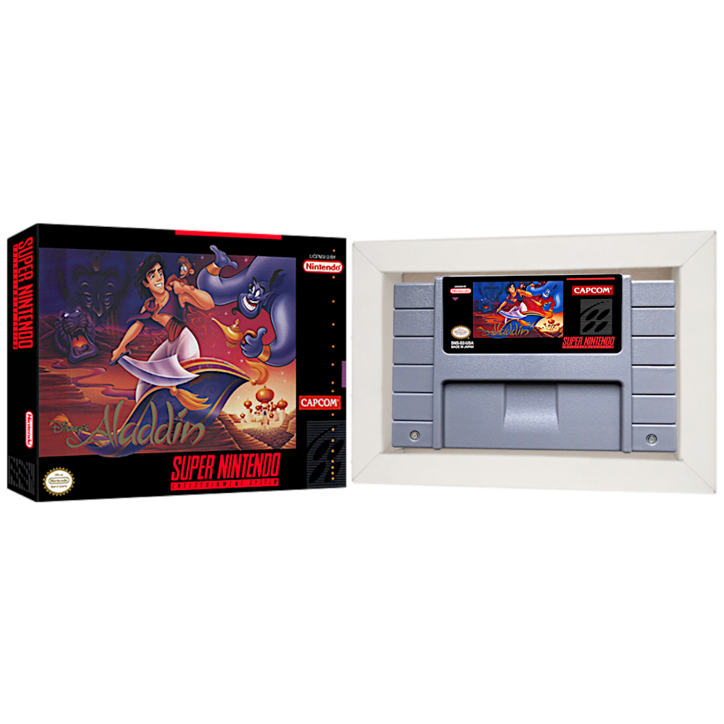Aladdin Aladin Cartucho de Super Nintendo com Caixa e Berco snes
