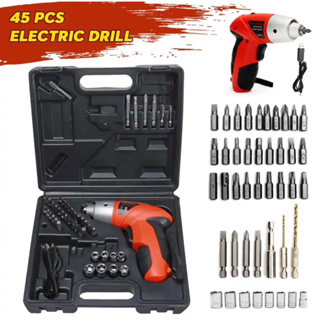 Parafusadeira a bateria 4.8v completa kit com 45 peças qualidade