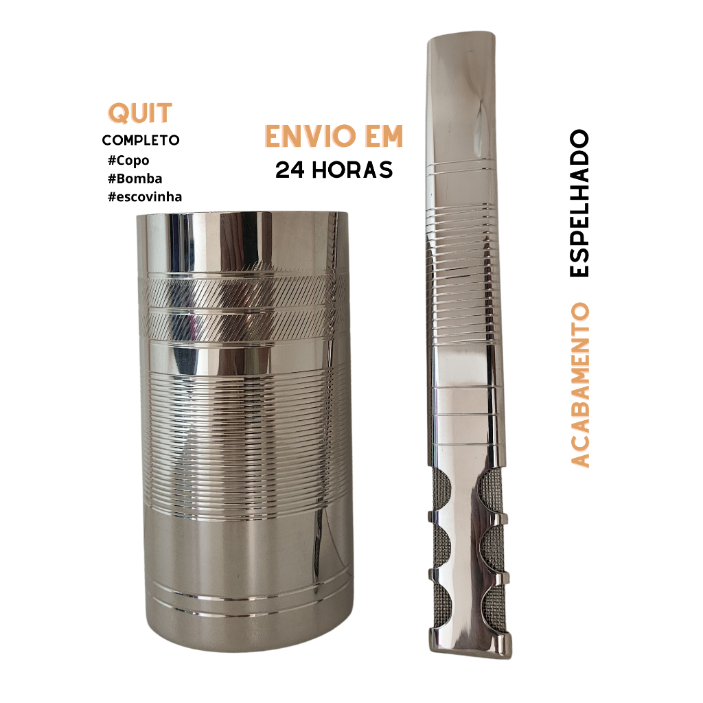 Kit Tereré de Inox Super Luxo